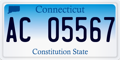 CT license plate AC05567