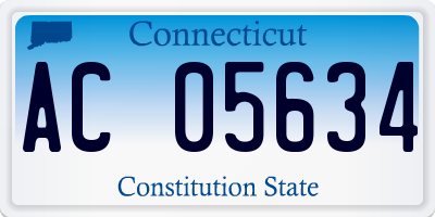 CT license plate AC05634