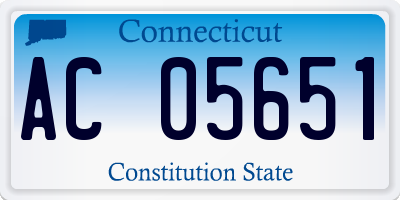 CT license plate AC05651