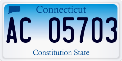 CT license plate AC05703