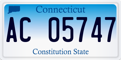 CT license plate AC05747