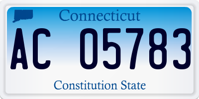 CT license plate AC05783