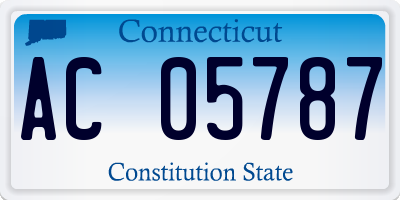 CT license plate AC05787