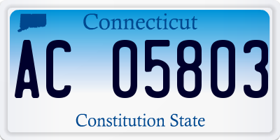CT license plate AC05803