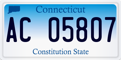CT license plate AC05807