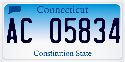 CT license plate AC05834