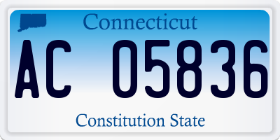 CT license plate AC05836