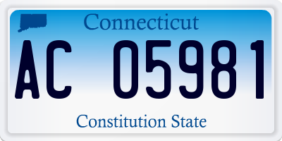 CT license plate AC05981