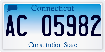 CT license plate AC05982