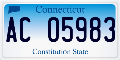 CT license plate AC05983