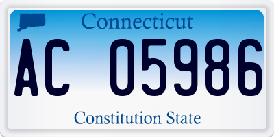 CT license plate AC05986