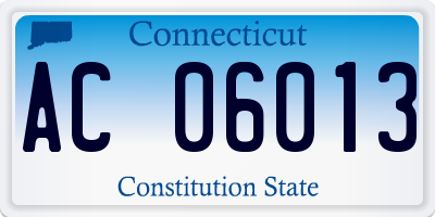 CT license plate AC06013