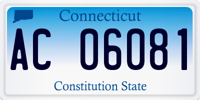 CT license plate AC06081