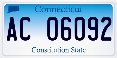 CT license plate AC06092