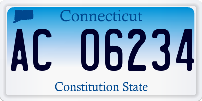 CT license plate AC06234