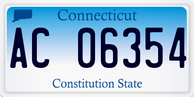 CT license plate AC06354