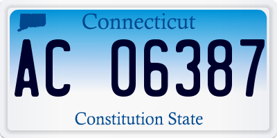 CT license plate AC06387