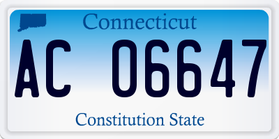 CT license plate AC06647