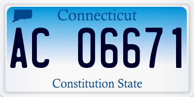 CT license plate AC06671