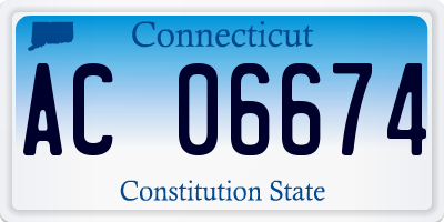 CT license plate AC06674