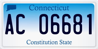 CT license plate AC06681