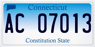 CT license plate AC07013