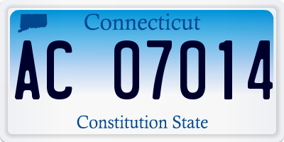 CT license plate AC07014