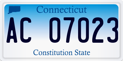 CT license plate AC07023