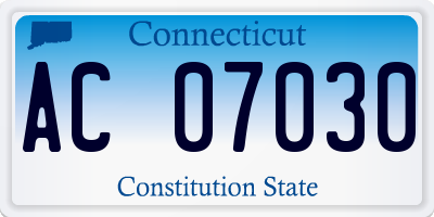 CT license plate AC07030