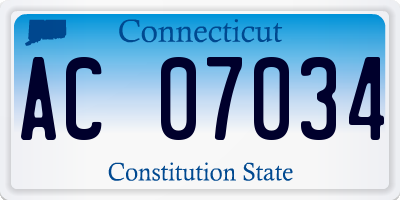CT license plate AC07034