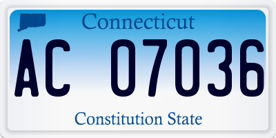 CT license plate AC07036
