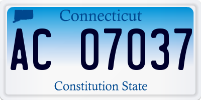 CT license plate AC07037