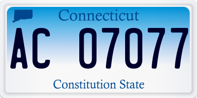 CT license plate AC07077