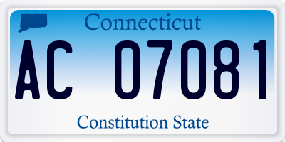 CT license plate AC07081