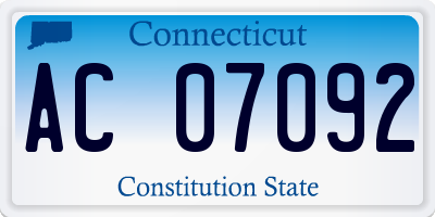 CT license plate AC07092