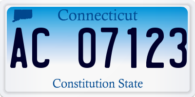 CT license plate AC07123