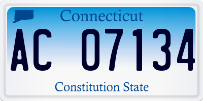 CT license plate AC07134