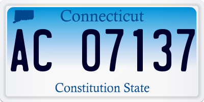 CT license plate AC07137