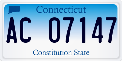 CT license plate AC07147