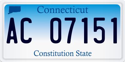 CT license plate AC07151
