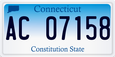 CT license plate AC07158