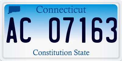 CT license plate AC07163