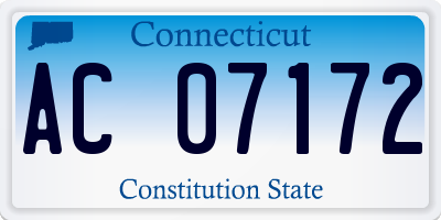 CT license plate AC07172