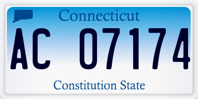 CT license plate AC07174