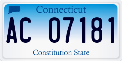 CT license plate AC07181