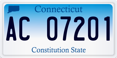 CT license plate AC07201