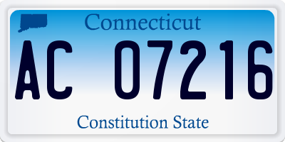 CT license plate AC07216