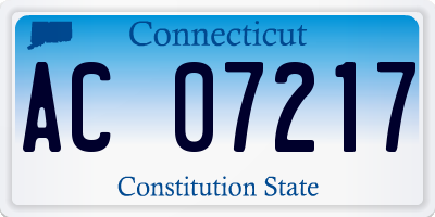 CT license plate AC07217