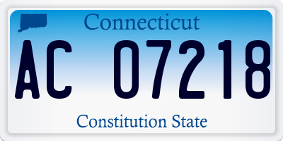 CT license plate AC07218