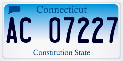 CT license plate AC07227
